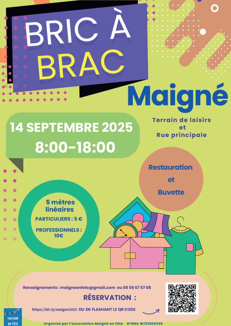 Flyer Bric à brac de Maigné 2025